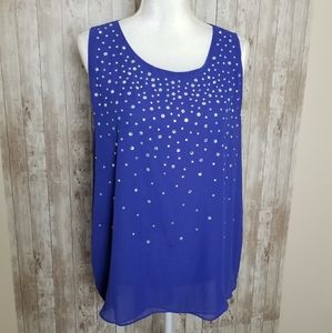 Jennifer Lopez Sleeveless Top Size XL Studd
